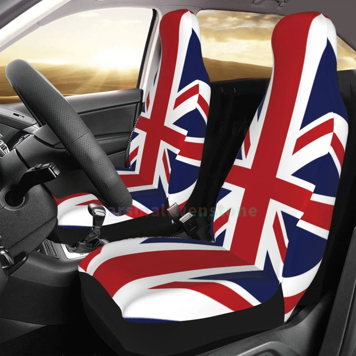 United Kingdom Flag Car Seat Cover 2PCS Front Car Seat Cover Seat Anti Fouling Protective Cover Cute Car Accessories
