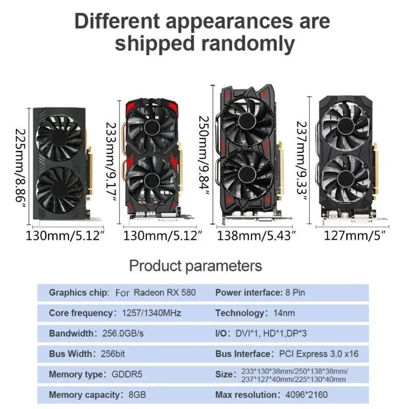 Y1UB Computer Graphics Cards 8GB 256Bit GDDR5 8100MHz Graphics Cards, PCI Express
