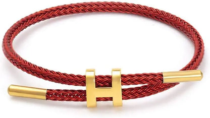 Bracelets for Women Adjustable Charm Bracelet, 14K Gold-plated Buckle Stainless Steel Wire Rope Women's Gift Jewelry
