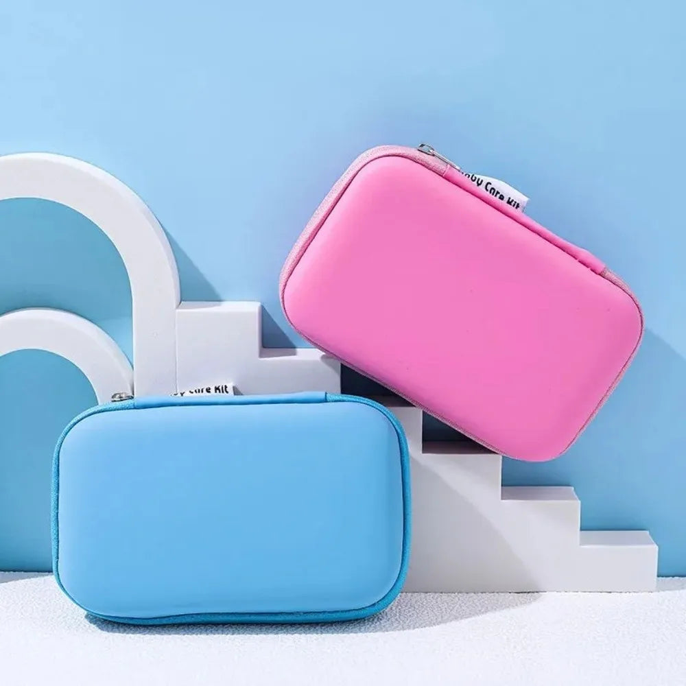 8pcs EVA Bag Baby Health Care Kit Soft Bristle Brush Material Safety Newborn Grooming Kit Nail Clippers Comb Thermometer