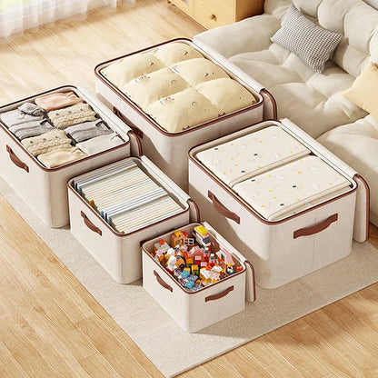 Foldable Clothes Storage Box, Closet Organizer Container with Handle and Zipper,Suitable for Wardrobe, Closet,Blanket (Washable)