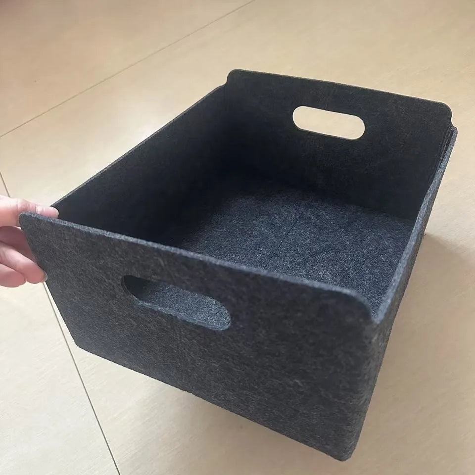 Felt Storage Boxes with Handles - Organizer Baskets for Kitchen, Bedroom, Desk, or Office - Shelf Baskets|Durable Fabric Baskets