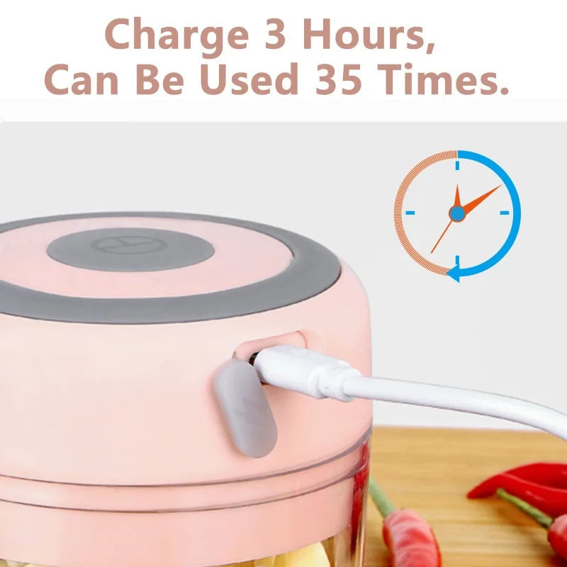 250/100ML Electric Kitchen Food Chopper Mini USB Food Crusher Portable Meat Grinder Vegetable Chopper For Kitchen Household