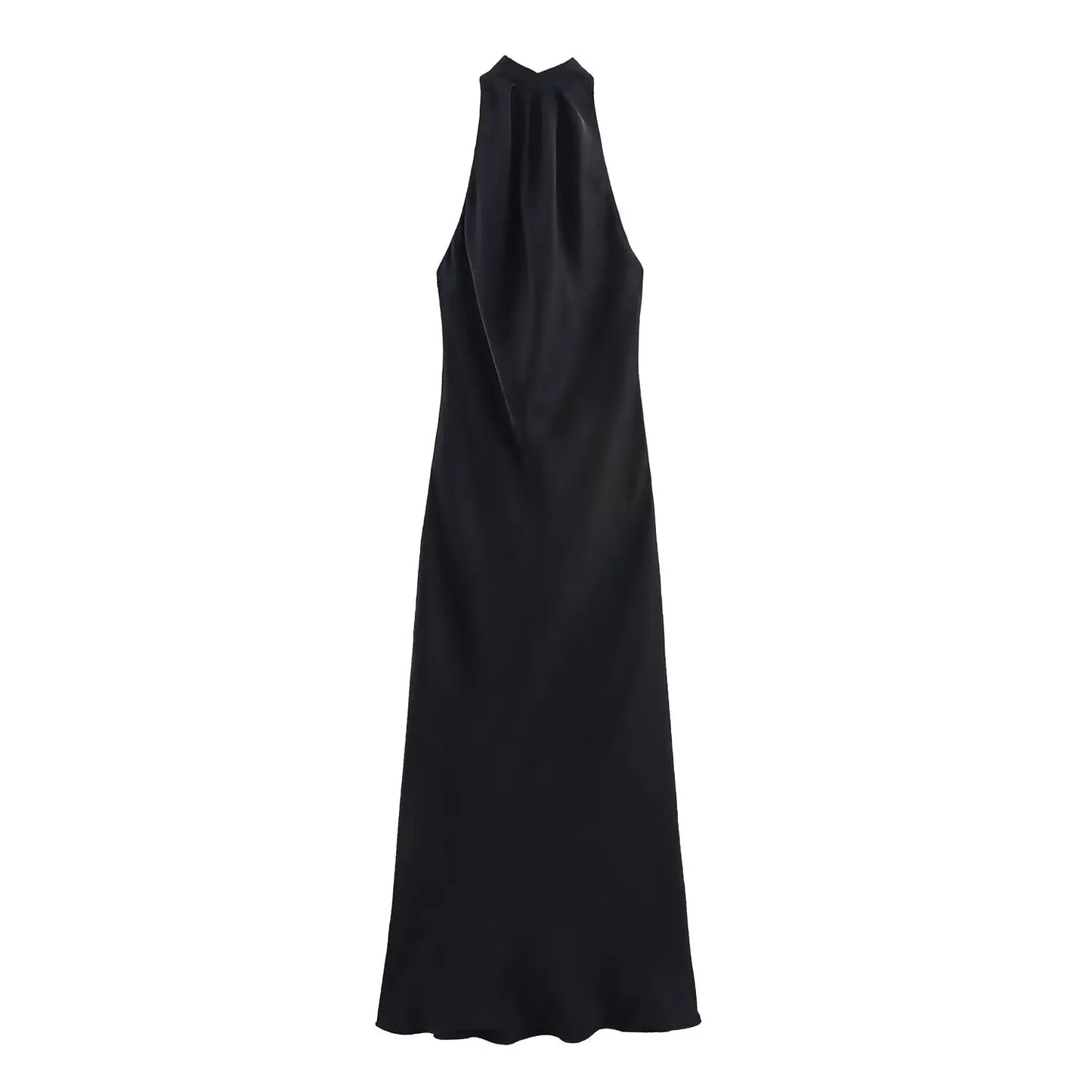 BSAY Fashion Hanging Neck Bareback Sexy Autumn New Style 2025 Women's Silk Texture Dress French Evening Dress