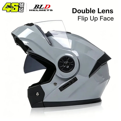 Modular Motorcycle Helmet with Double Lens & Flip Up Face Shield Professional ECE/DOT Certified Casco for All Season Riding