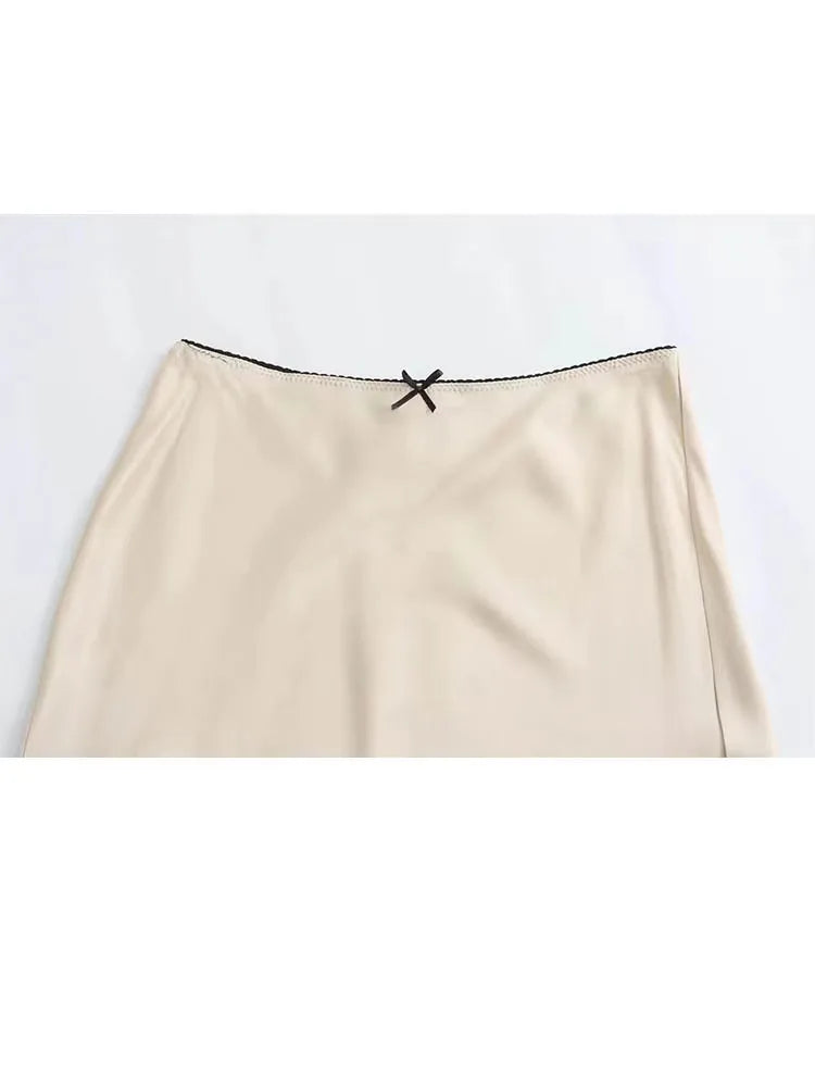 Women Satin Skirt High Waist Midi Skirt Stylish Long Skirts For Women Fashion Chic And Elegant Woman Skirt Streetwear