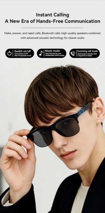 Lenovo New AI Smart Glasses 1600W Pixel Camera Video Recording AI Photo Recognition Bluetooth Call Voice Translation Sunglasses