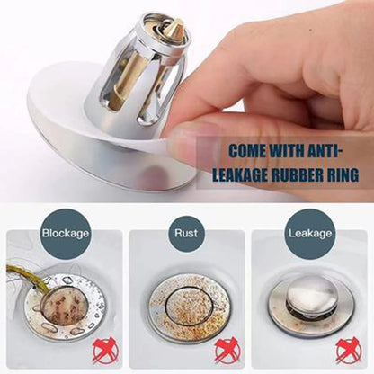 Press Bounce Basin Pop-up Drain Filter Bathroom Shower Sink Filter Plug Wash Basin Hair Sink Strainer Kitchen Bathtub Stopper