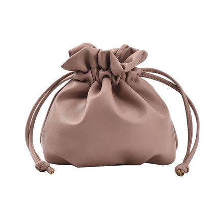 Lady Shoulder Bag Korean Fashion Women Drawstring Bucket Bag Casual Cute Messenger Bag Small Solid Color Female Crossbody Bag