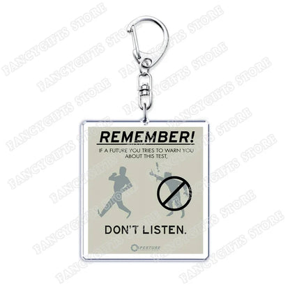 Trending Video Game Keychains for Accessories Bag Glados Aperture Laboratories Science Keyrings Jewelry Gamer Fans Gaming Gifts