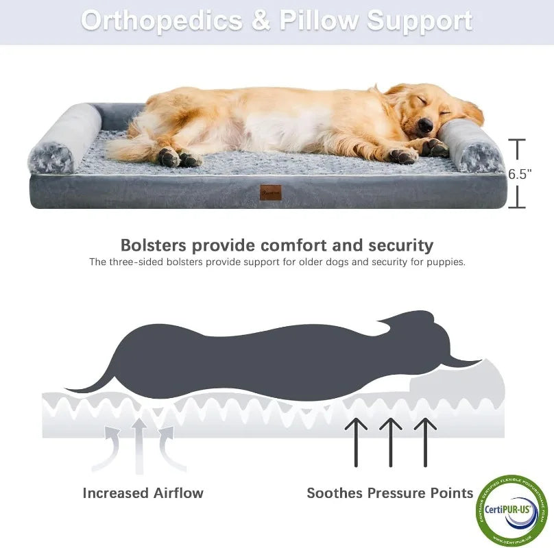 Pet Dog Bed Sofa Mats Soft Orthopedic Foam Cat Beds Kennel with Removable Washable Cover For Extra Large Medium Small Dogs
