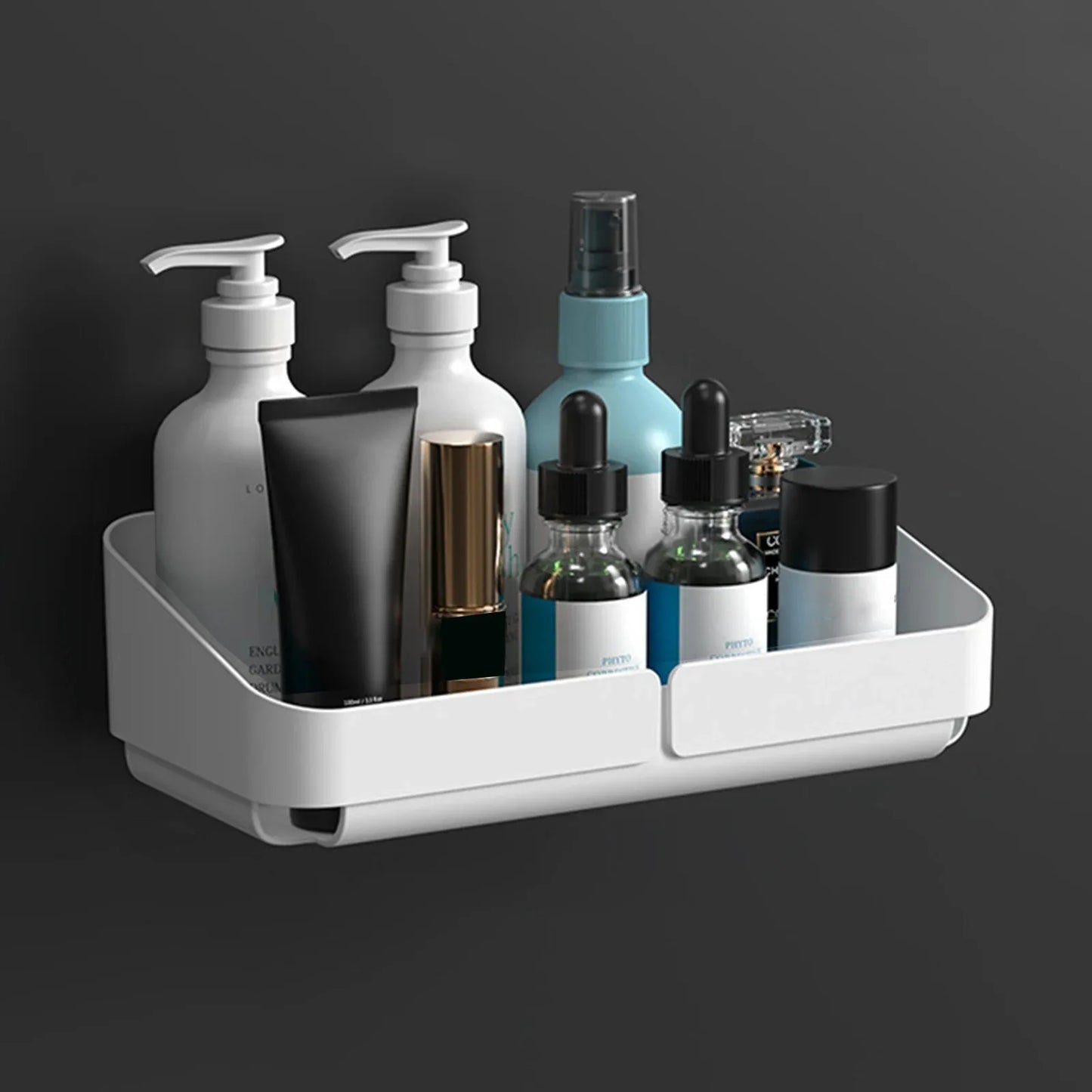 Bathroom  Kitchen Convenience Rack Shelf Makeup Storage Organizer Shower Shelf Cosmetics Shampoo Rack  Wall Spice No Drilling