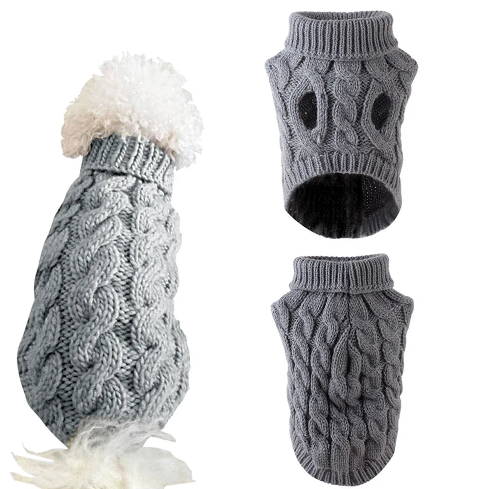 Stylish Dog Clothing Cable Knit Sweater Warm Comfortable Pet Apparel For Dogs Daily Wear And Outdoor Activities Warm Pet cosplay