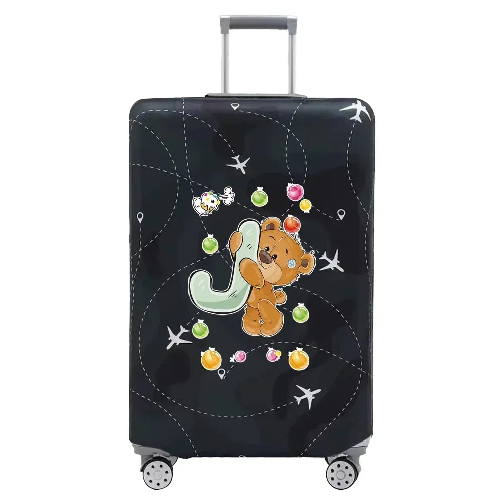 Travel Suitcase Set Is Suitable for 18-32 Inch Stretch Fabric Covers Travel Accessories Luggage Protection Covers Bear Printing