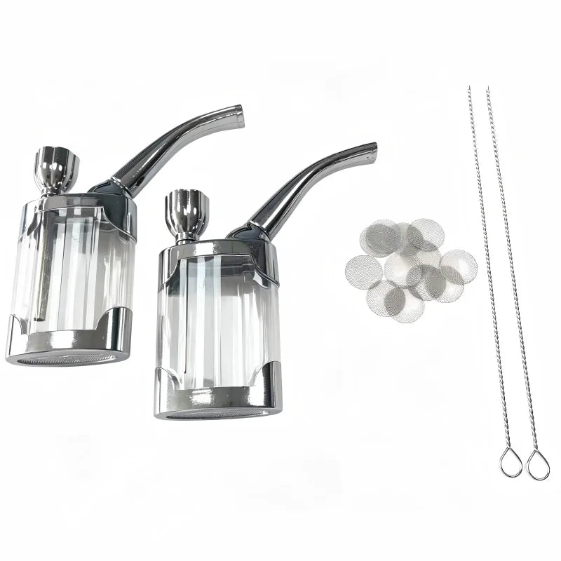 Complete set Cleanable Acrylic Smoking Pipe Fashion Microfilter Tobacco Pipe Circulation Reduce Tar Smoke filter Cigarette Tool