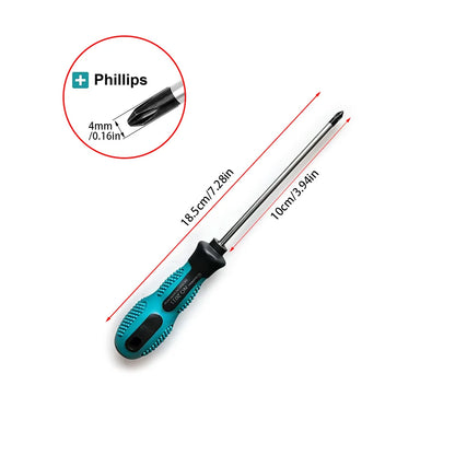 Phillips multi-functional magnetic screwdriver, available in diameters of 3mm, 4mm, 5mm, and 6mm.