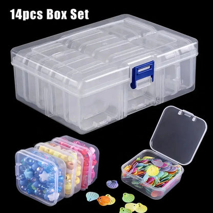 Clear Plastic Storage Box, Handmade Material, Beading, Art, DIY Crafts, Jewelry Supplies, 12, 14, 15, 1 Pc