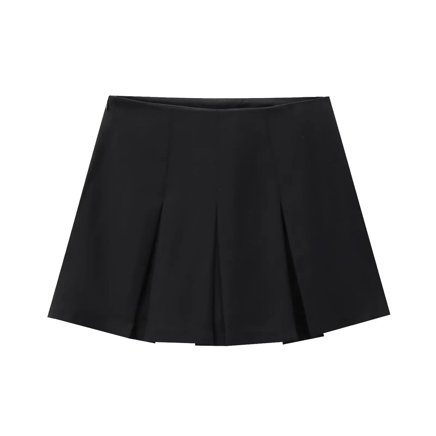 KONDALA Romantic High Waist Mini Skirts Women's Wide Pleated Elastic Waist Skirt with Safety Pants 2025 Casual Versatile Skirt