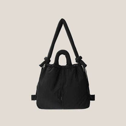 Casual nylon padded tote bag designer soft puffer women shoulder crossbody bags Simple Vintage large capacity handbags 2025
