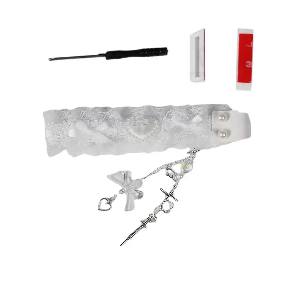 Lace Keyboard Ribbon with Snap-on Keyboard Hand-Decorated Keyboard Accessories for wootingATKDIY  Protect Keyboard Decoration