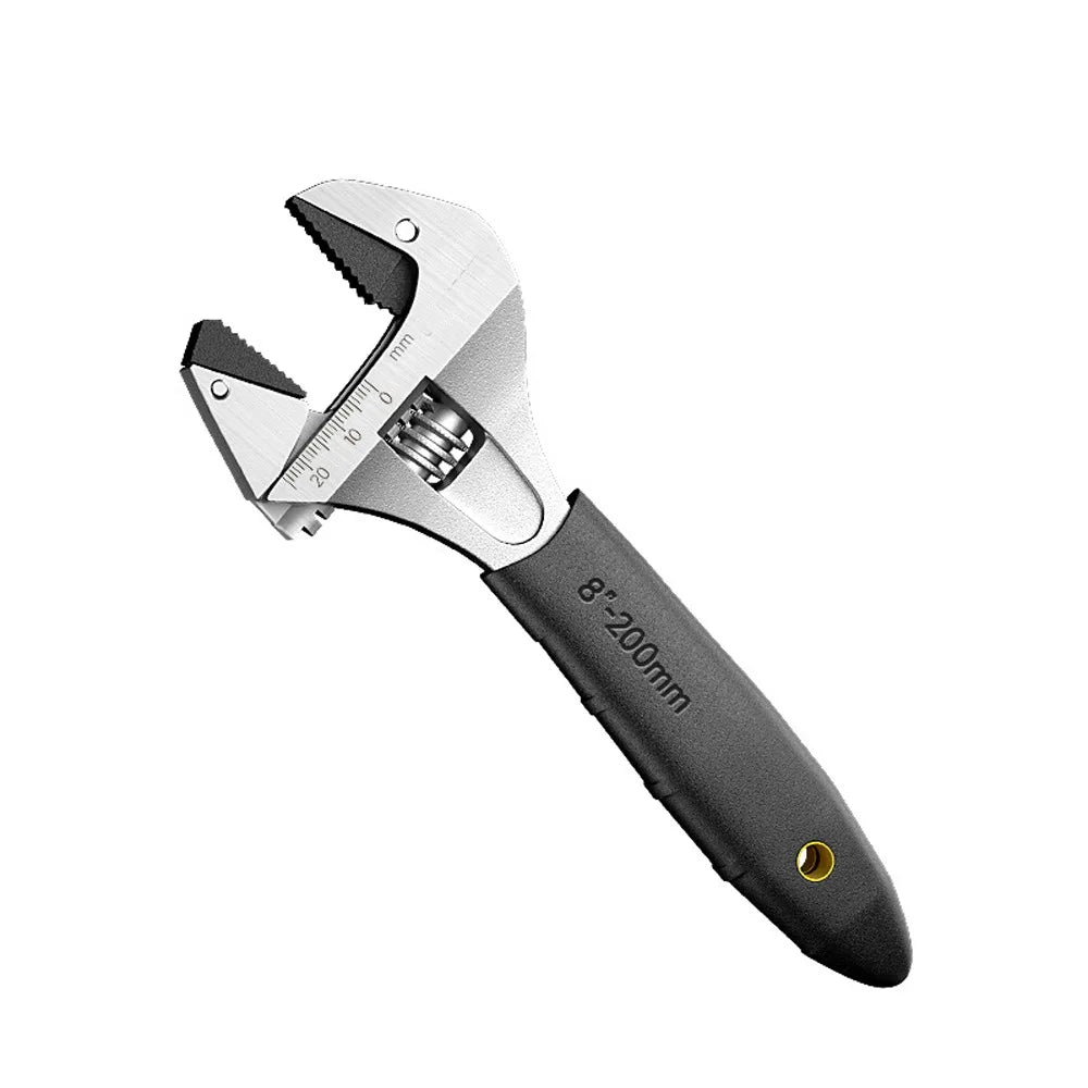 8/10/12Inch Adjustable Ratcheting Wrench Large Opening Multifunctional Self Tightening Wrench Non-Slip Handle Universal Wrench