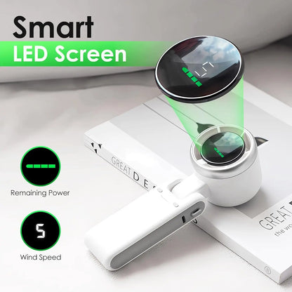 Mini High-speed Handheld Fan Usb Charging Digital Display Portable Desktop Folding Hanging Camping Violent Turbo Fan