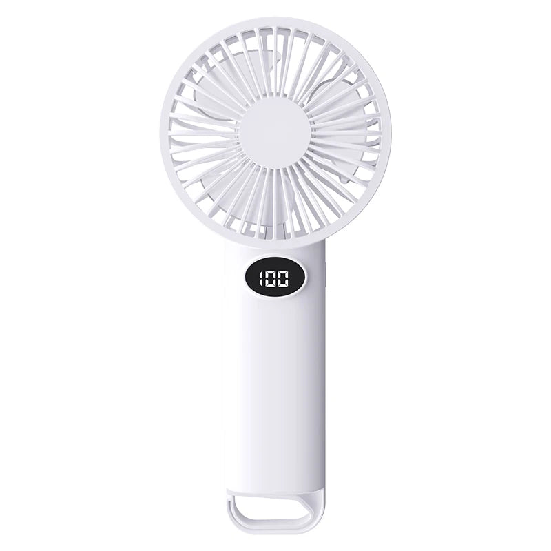 Portable Handheld Small Fan LCD Display with 6-Speed Wind Power Handheld/Vertical Multi-Purpose Small Fan