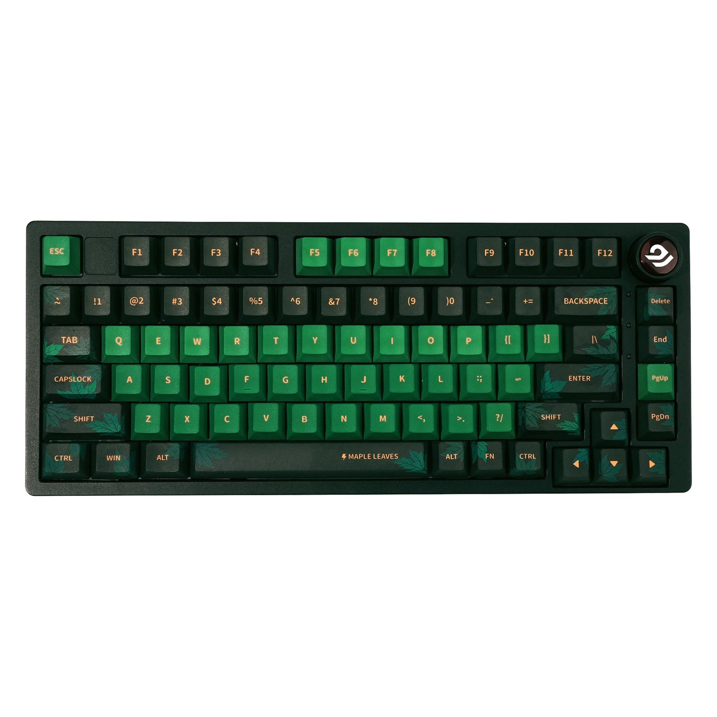 XVX Cherry Keycaps Green Maple Leaf Theme PBT Dye-sub Keycaps Double Shot Green Keycaps 134 Keys