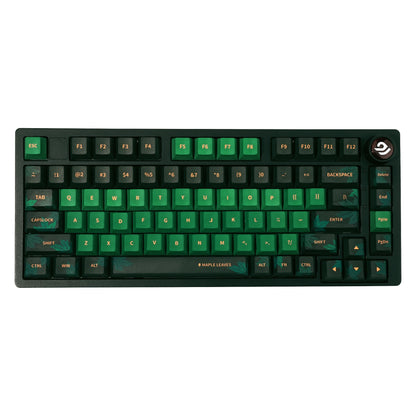 XVX Cherry Keycaps Green Maple Leaf Theme PBT Dye-sub Keycaps Double Shot Green Keycaps 134 Keys