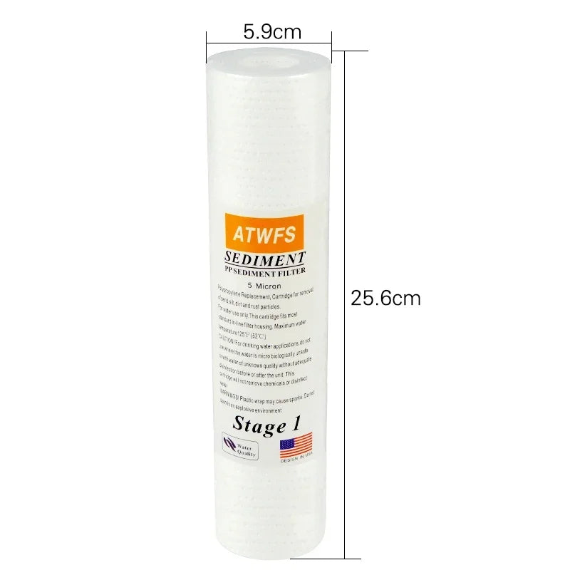 Water Purifier Filter 5 Micron 4 x 10" ppf Filter Sediment Water Filter Cartridge (4 pcs) Aquarium pre-filters