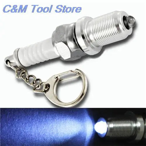 1Pcs New Arrival Casual LED Auto Key Chain Spark Plug Auto Key Chain Keychain Car Parts Keyring Approx.60mm/2.37"