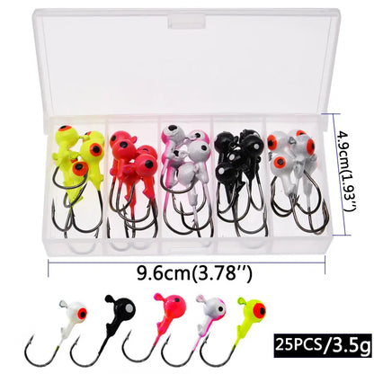 MrLurion Box package 1g 1.5g 3g 5g 6g 7g 8g  jig head fishing hook , soft worm deepwater crank hooks with round head hooks
