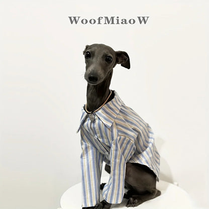 Pet Dog Clothes Striped Shirts for Greyhound Dogs Clothing Small Thin Summer Blue Fashion Boy Girl Large Dog Pet Products