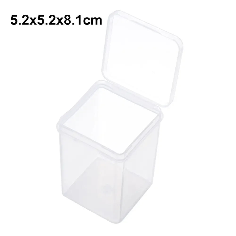 1Pcs Plastic Transparent Storage Box Small Items Sundries Jewelry Organizer Case Beads Container Pill Chip Box Tools Accessories
