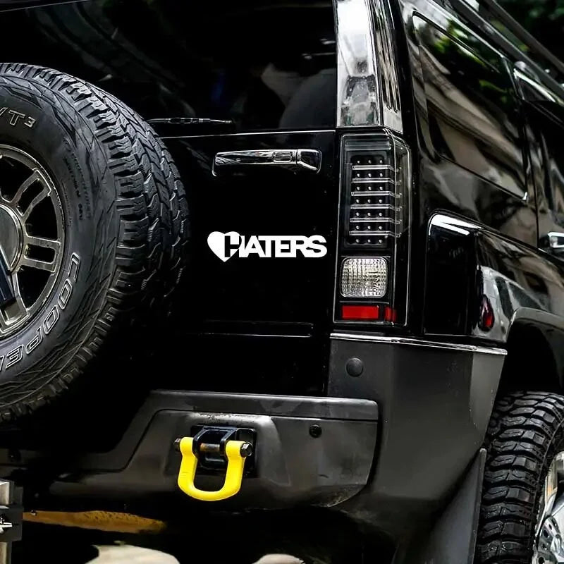 “HATERS" Stickers，cool and fashion stickers for Cars, Trucks, Walls, Laptops, Windows, Motorcycles, Bumpers Or Crafts