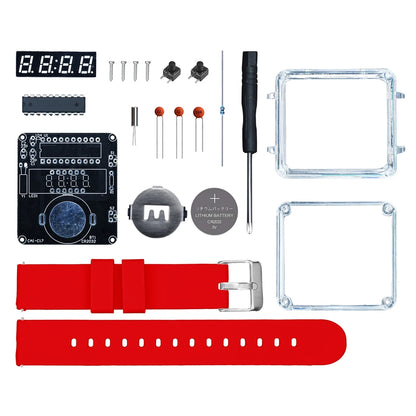 DIY Electronic Watch Kit Creative LED Digital Display 3V Transparent Case Practical Welding DIY Electronic Kit