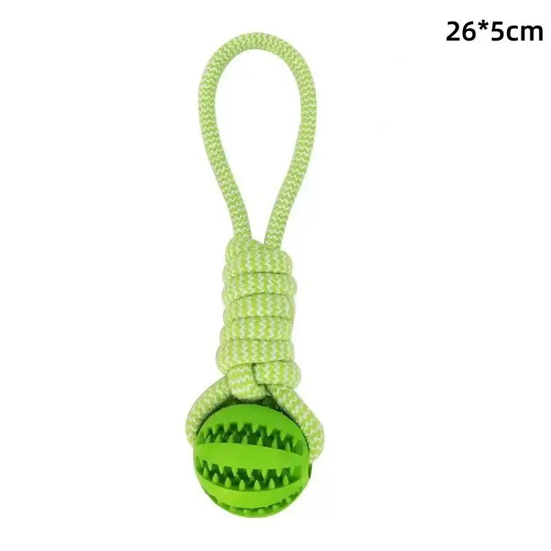 Pet Teeth Cleaning Treat Dispensing Rope Ball Toy, Interactive Tug Rope Chew Toy for Dogs, Slow Feeder Relieve Boredom
