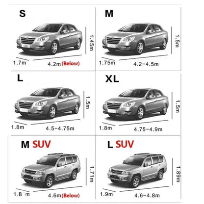 Car Cover Protection Outdoor Exterior Sun Snow UV Winter Summer SUV Sedan Auto Sunshade Dustproof Waterproof Black Silver
