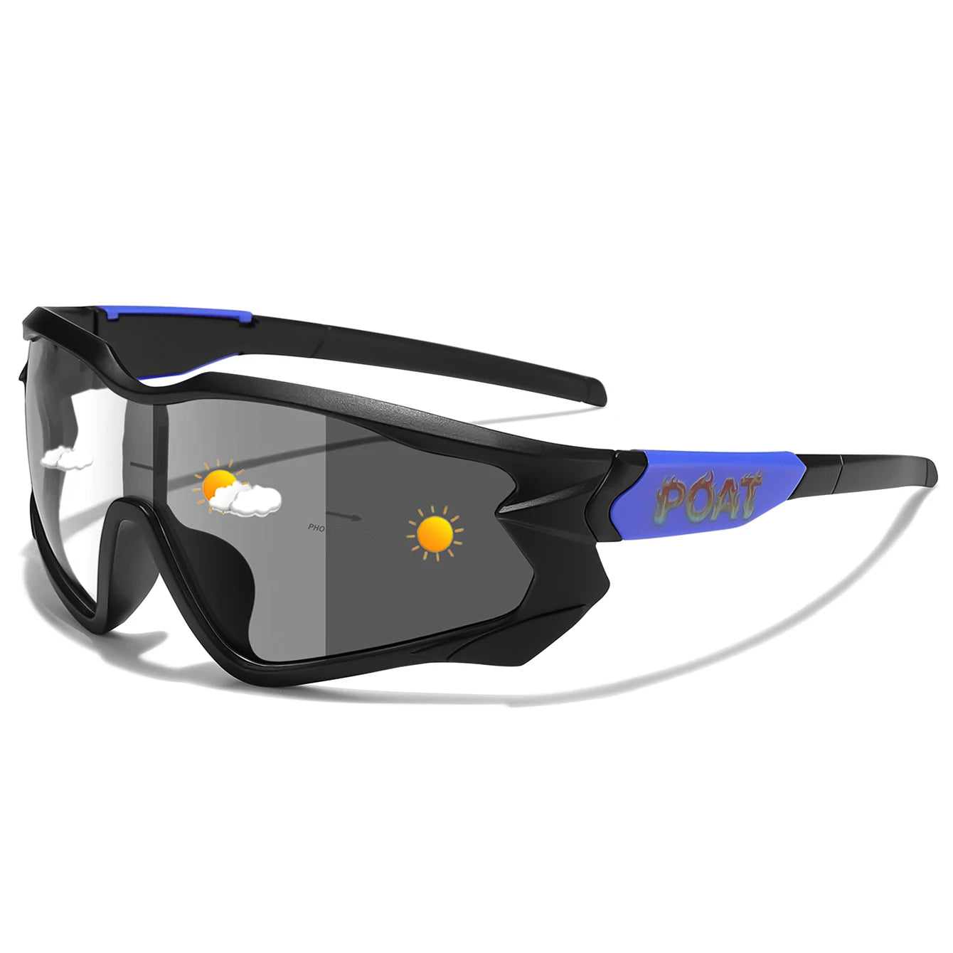 Men Women Photochromic Motorcycle Glasses Outdoor Sports Big Frame Windproof Cycling Running Hiking Goggles