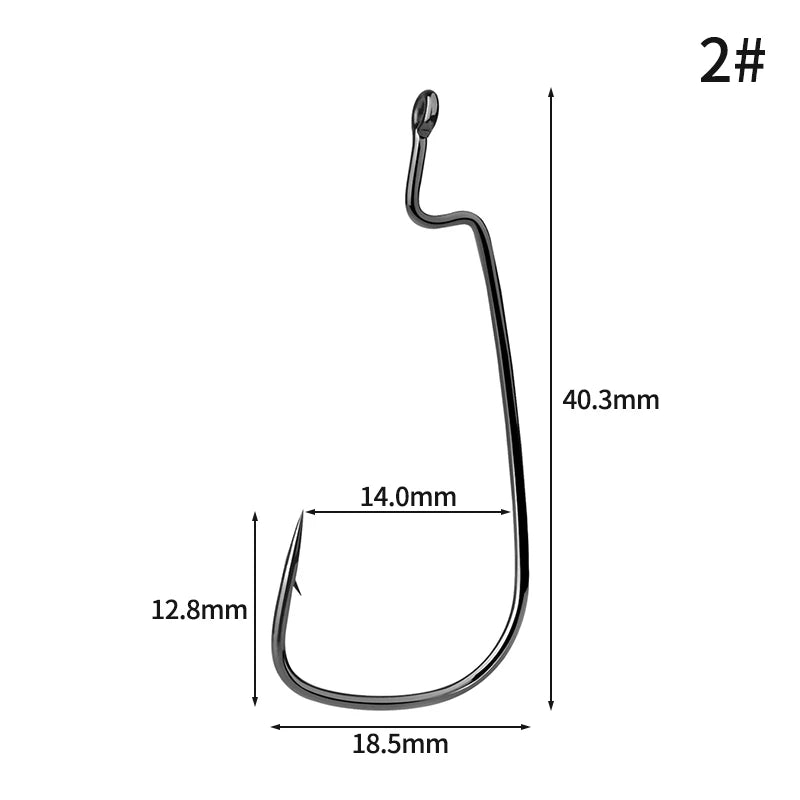 50pcs Crank Fishing Hook High Carbon Steel Soft Bait Hooks 2~10# Drop Shot Worm FishHook Freshwater Fishing Jig Hook