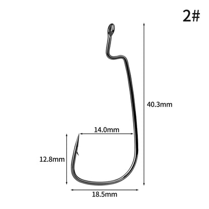 50pcs Crank Fishing Hook High Carbon Steel Soft Bait Hooks 2~10# Drop Shot Worm FishHook Freshwater Fishing Jig Hook