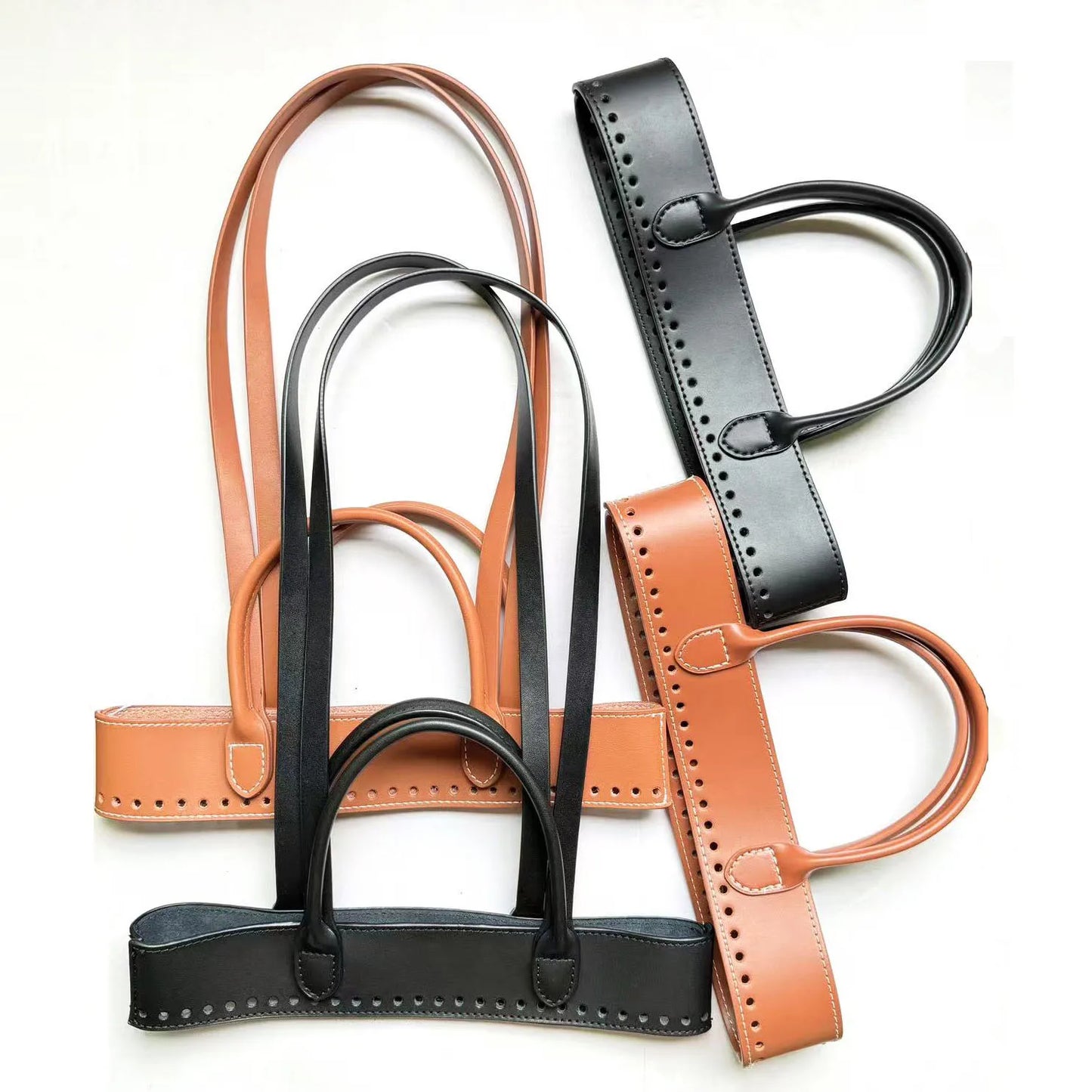 DIY Knitting Crochet Bag Accessories Set Genuine Leather Handles For PRADA Bag Handmade Making Woven Bag DIY Kit