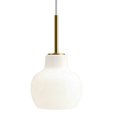 European Retro Bedside Bedroom Study Milk White Gourd Glass Single Head Small Chandelier