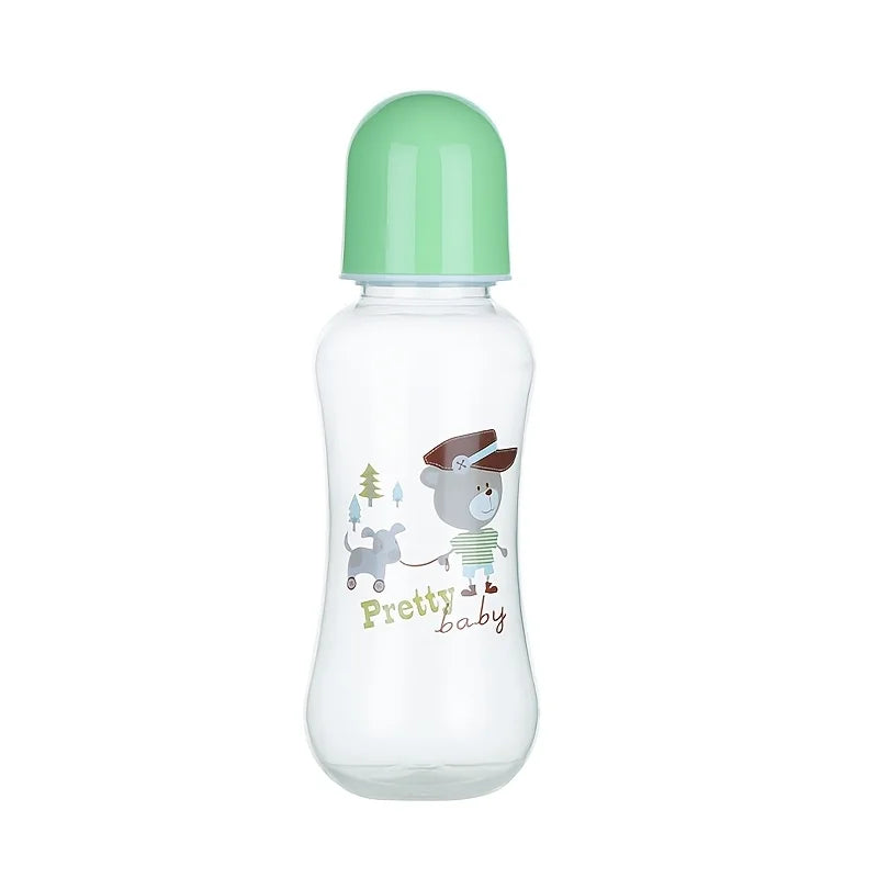Baby feeding bottle, Newborn bottle, without handle, with the cartoon parttern, Four color