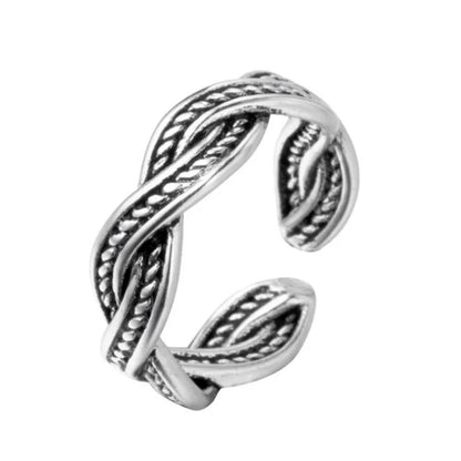 New Retro Exquisite Simple Personality 925 Sterling Silver Jewelry Twist Opening Rings R144