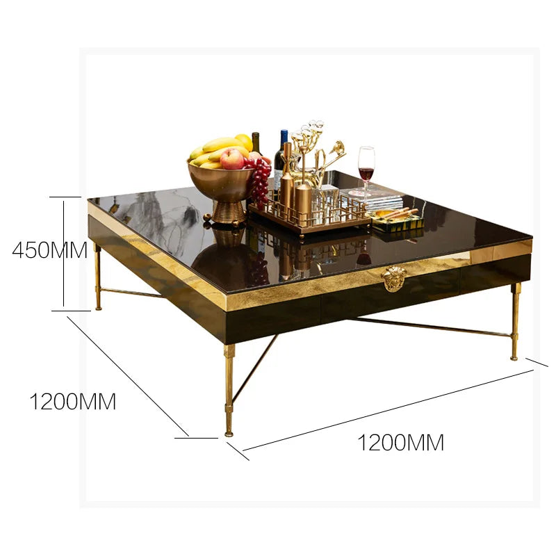 Modern Morocco New Classical Postmodern Square Stainless Steel Coffee Table Tea Table for Living Room