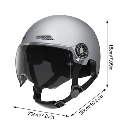 Adult's Half Helmet With Goggles for Motorbike Bicycle Cartoon Design 3C Certified for Men and Women Motorcycle Half Helmet