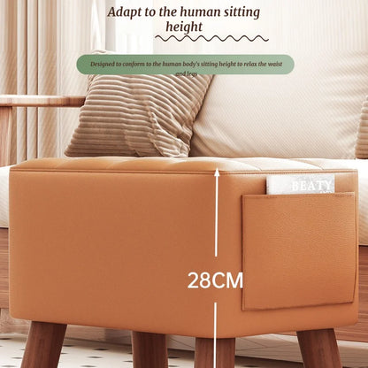 Home-use Small Stool, Living Room Minimalist Sofa Stool, Coffee Table Stool, Creative Leather Footstool, Square Stool, Small