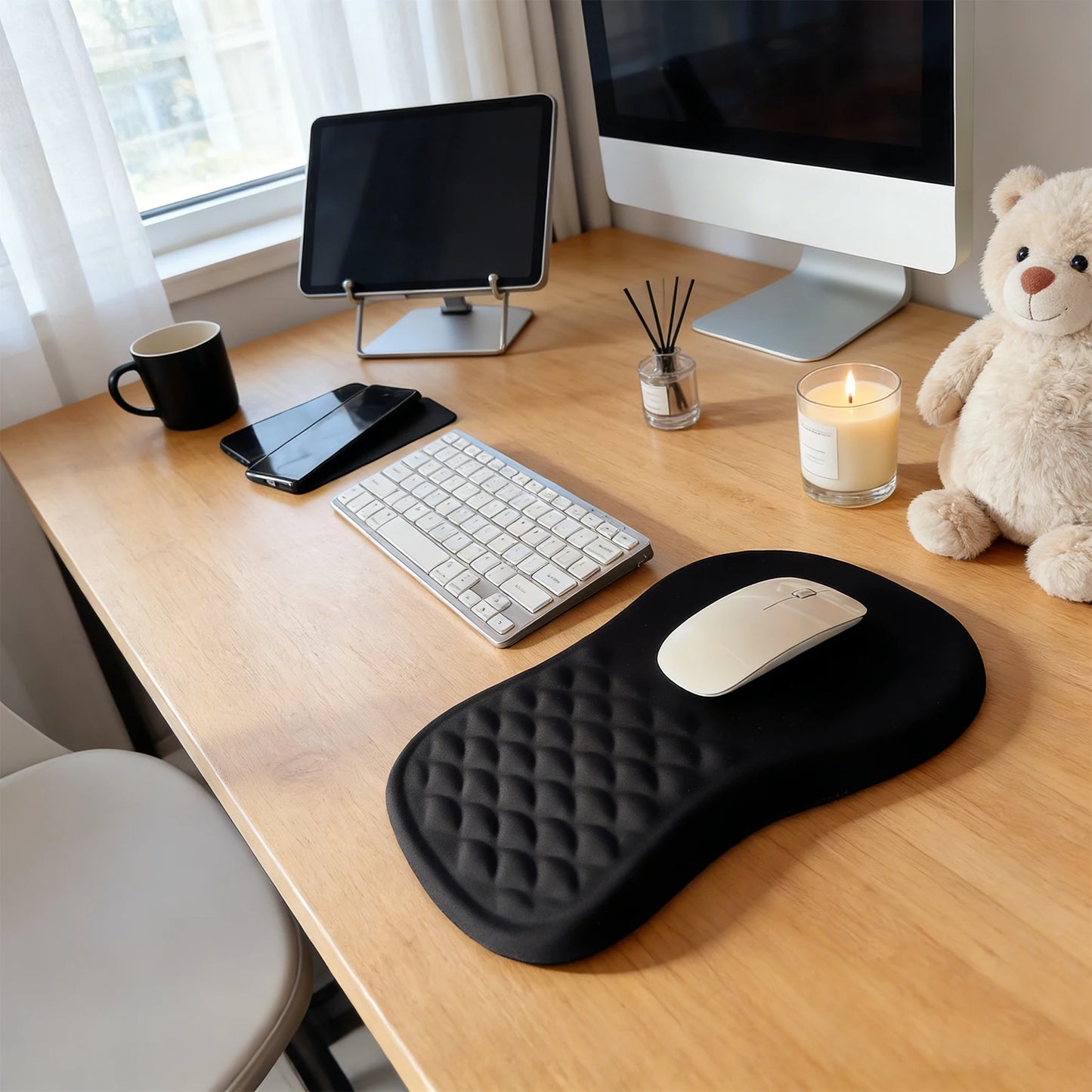Ergonomic Mouse Pad Non-Slip Massage Bulge Mousepad Wear Resist Comfortable Wrist Support Pads For PC Laptop Computer Gaming