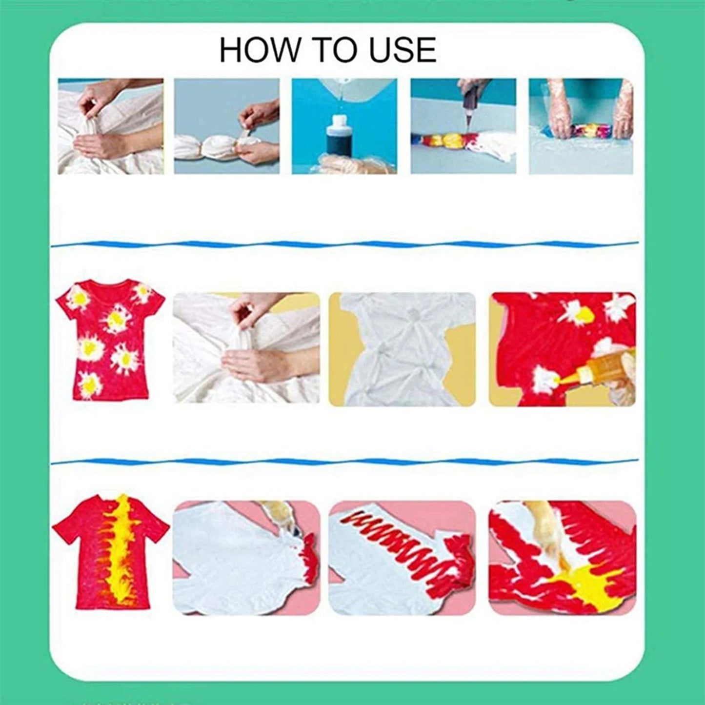 6/8/10 Colors Fabric Dye DIY Kit Handmade Cold Water Paint Tie Dye Perfect for Halloween Parties
